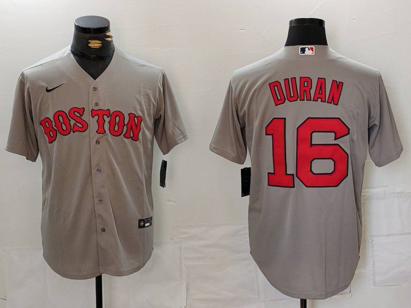 Men Boston Red Sox #16 Duran Grey Game 2024 Nike MLB Jersey style 1->boston red sox->MLB Jersey